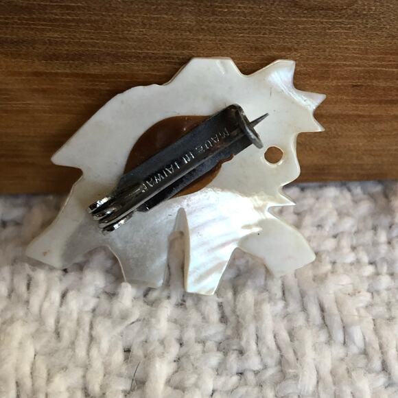 Vintage Mother Of Pearl Carved Elephant Brooch Pin Made In Taiwan 70s 80s Boho - Picture 3 of 7